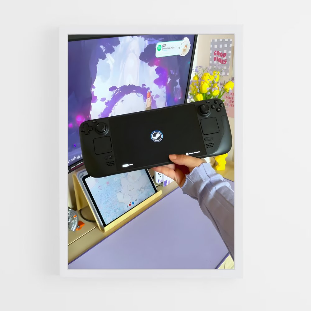 Poster Gamer en Action – affiche Consoles (vue 3)